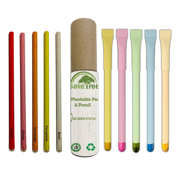 Plantable Pen and Pencil Pack of 5+5(M)