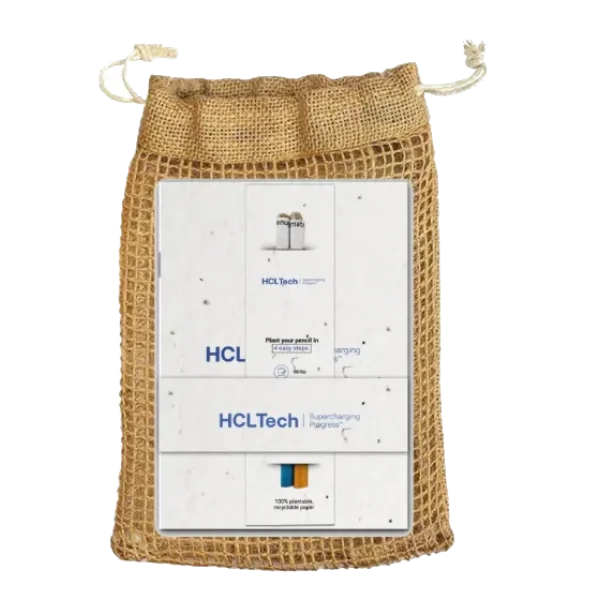 Plantable Notebook & Plantable Pencil With Jute Pouch