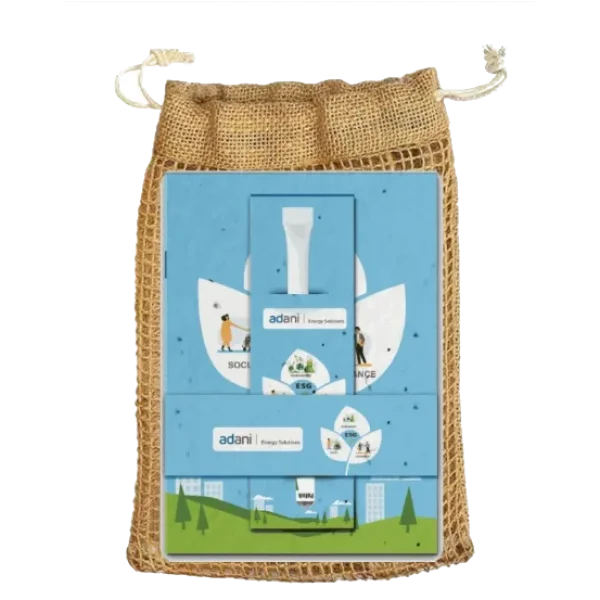 Plantable Notebook & Plantable Pen With Jute Pouch