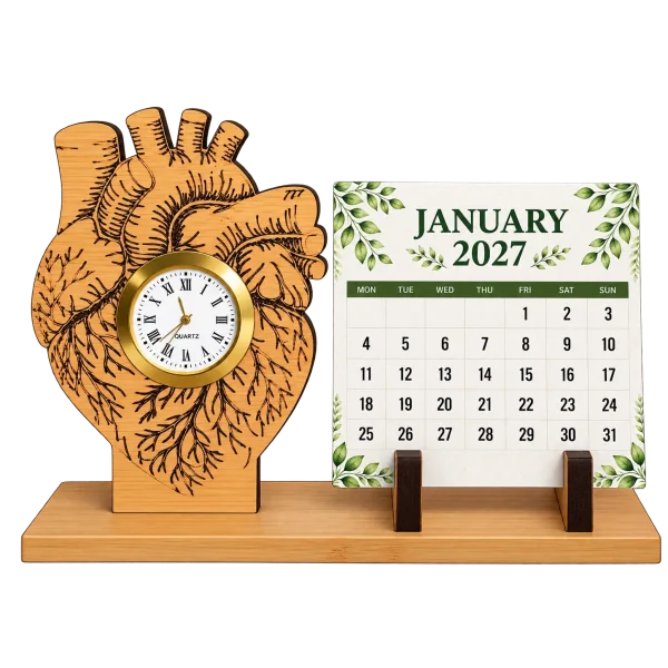 Bamboo Heart with Seed Calendar & Watch